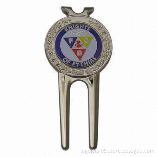 Zinc Alloy Divot Tool Ball Marker with Open Design, Measuring 80 x 36mm